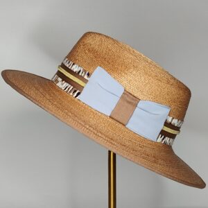 sombrero palma imperial tostado lazo azul