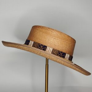 sombrero palma imperial animal print azul